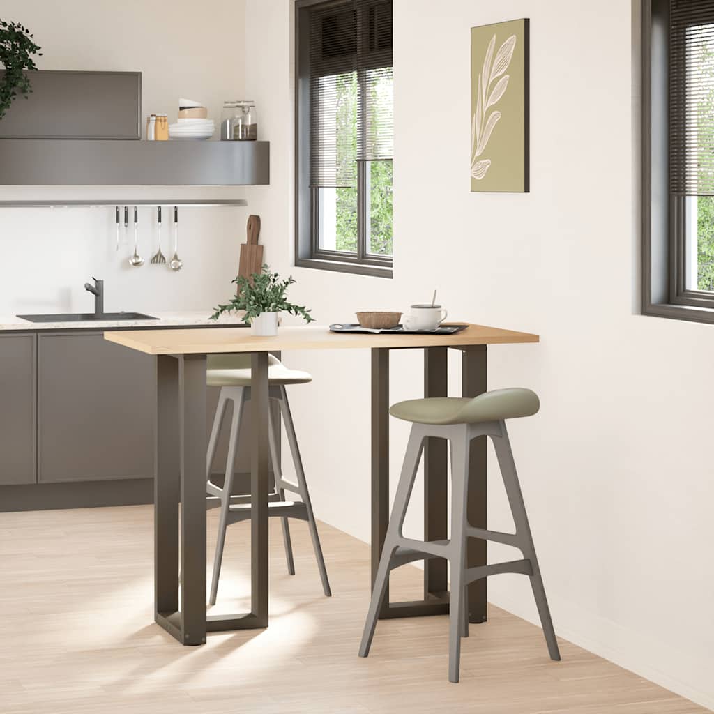 2 db fekete, T-alakú acél bárasztalláb 40x35x(100-101) cm