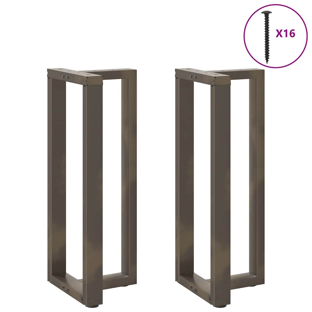 2 db fekete, T-alakú acél bárasztalláb 40x35x(100-101) cm