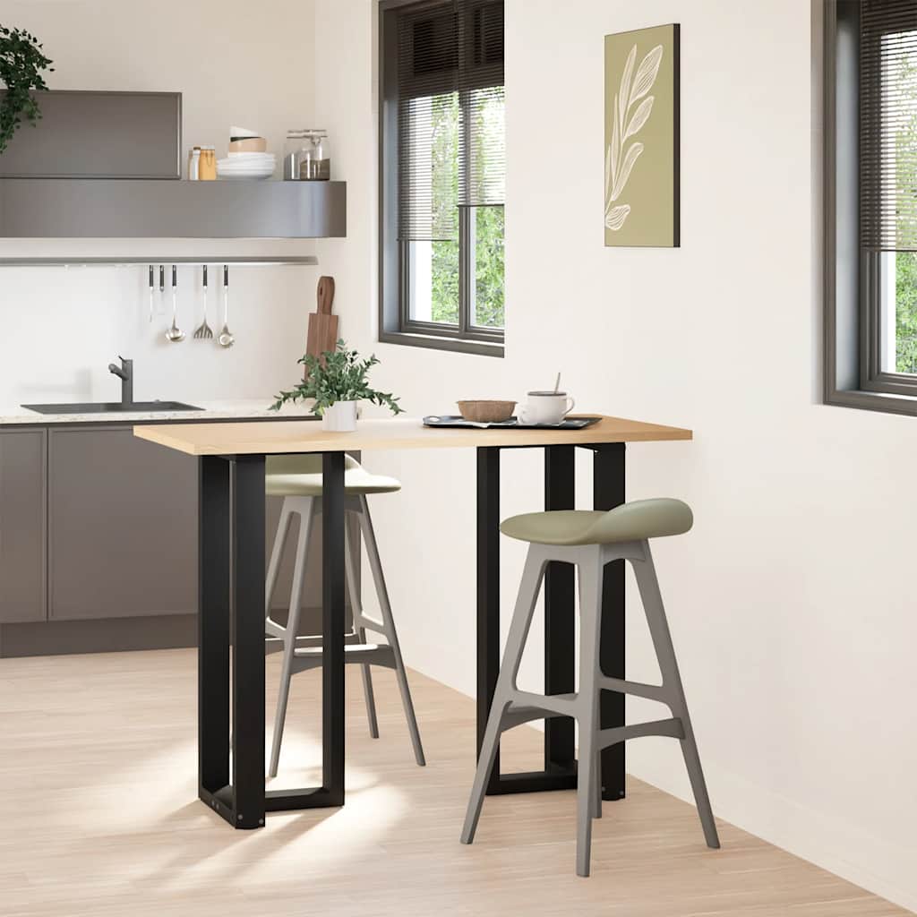 2 db fekete, T-alakú acél bárasztalláb 50x35x(100-101) cm