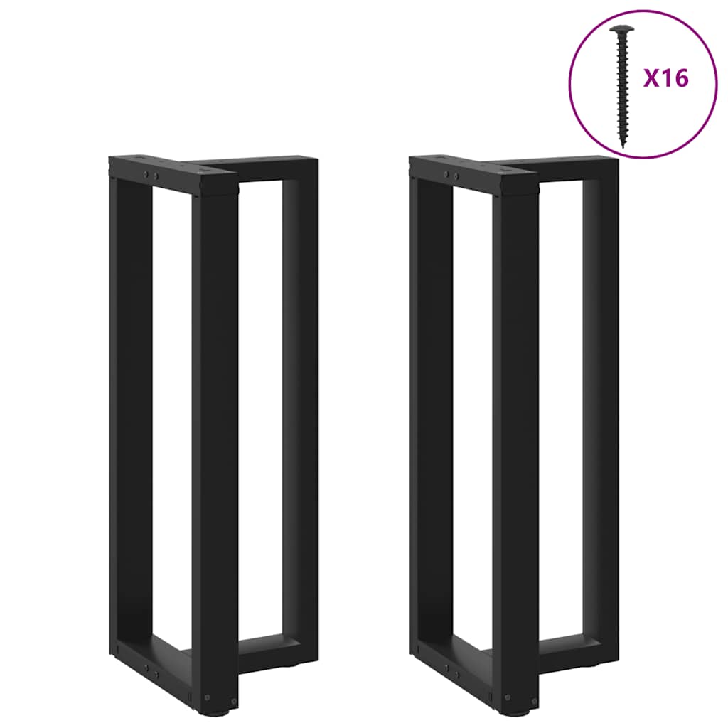 2 db fekete, T-alakú acél bárasztalláb 50x35x(100-101) cm