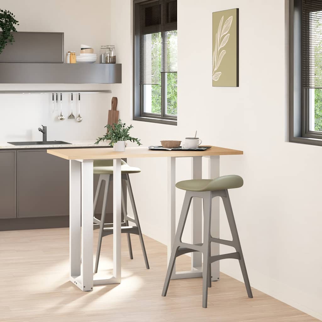 2 db fehér, T-alakú acél bárasztalláb 50x35x(100-101) cm