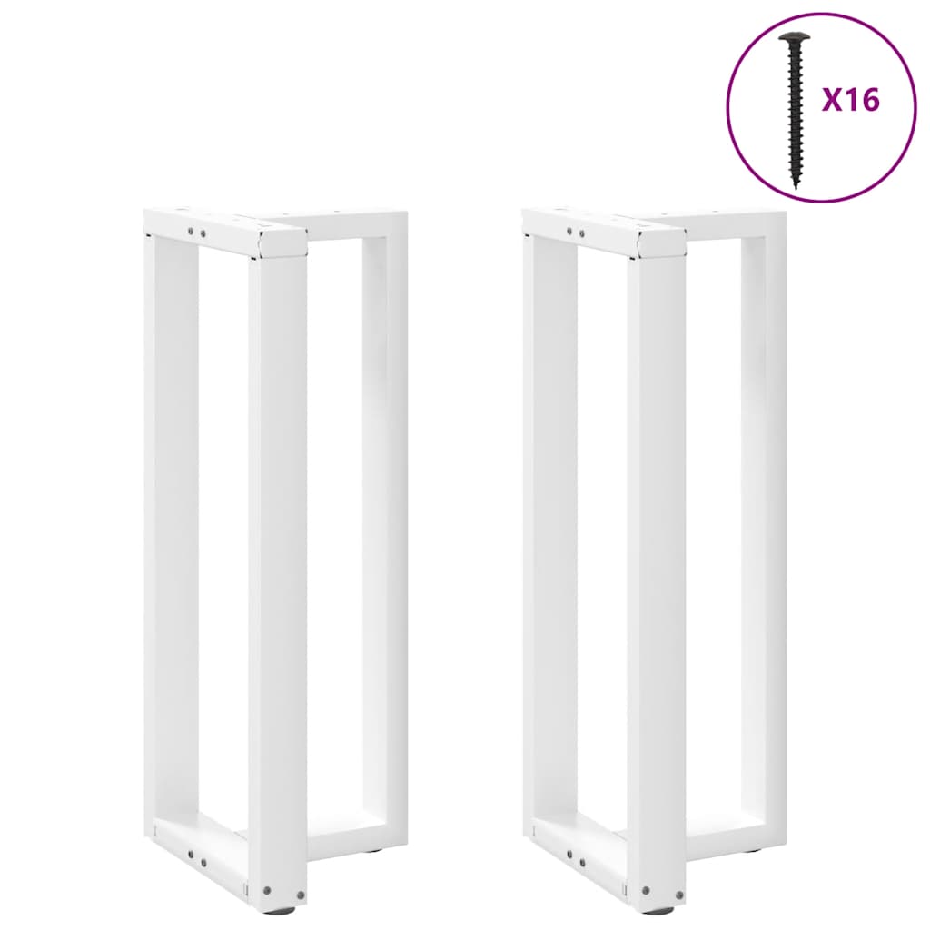 2 db fehér, T-alakú acél bárasztalláb 50x35x(100-101) cm