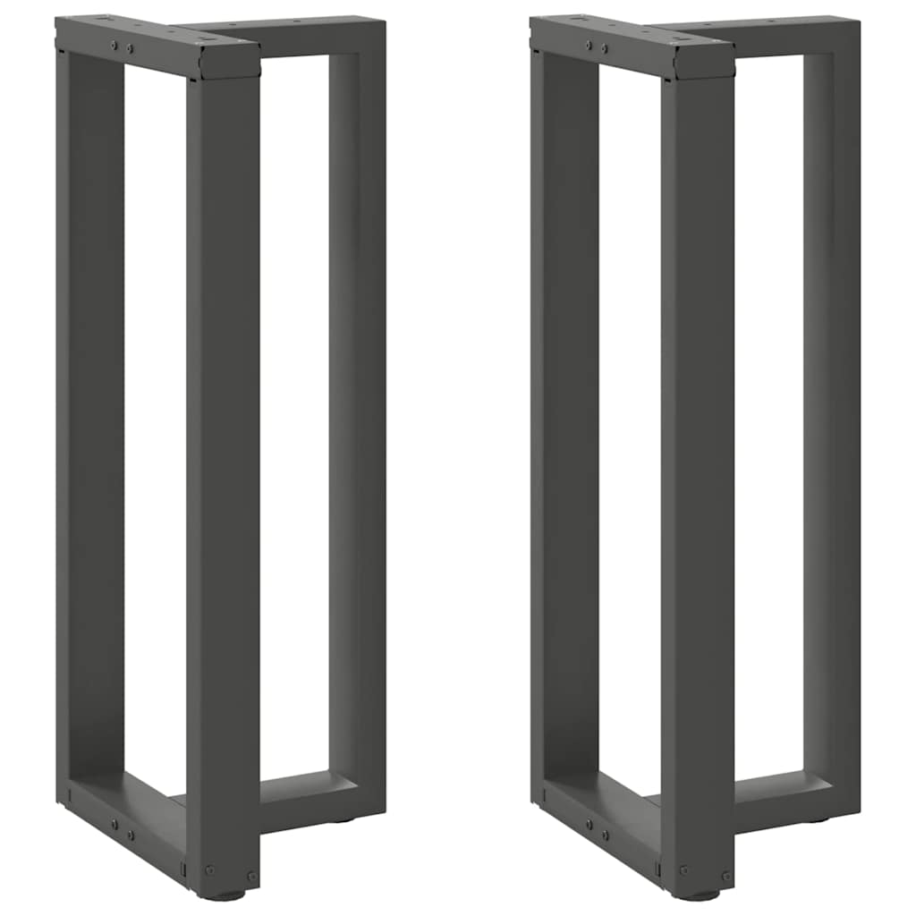 2 db antracitszürke T-alakú acél bárasztalláb 50x35x(100-101) cm