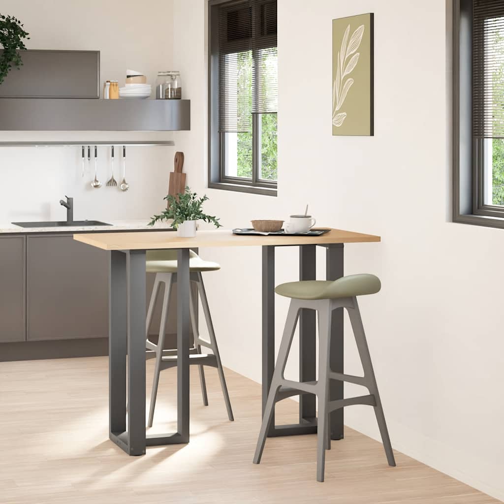 2 db antracitszürke T-alakú acél bárasztalláb 50x35x(100-101) cm