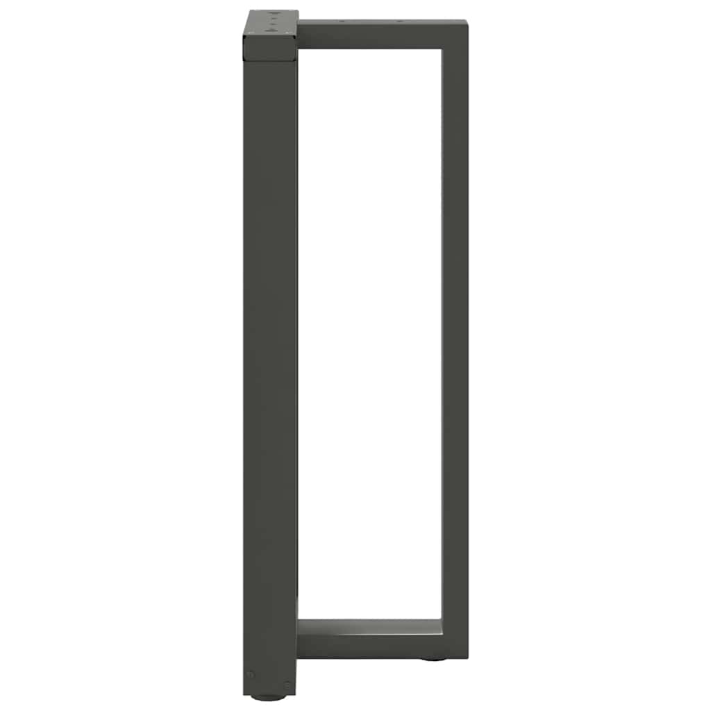 2 db antracitszürke T-alakú acél bárasztalláb 50x35x(100-101) cm