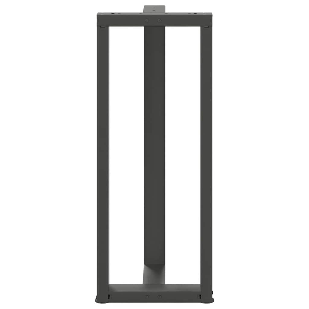 2 db antracitszürke T-alakú acél bárasztalláb 50x35x(100-101) cm