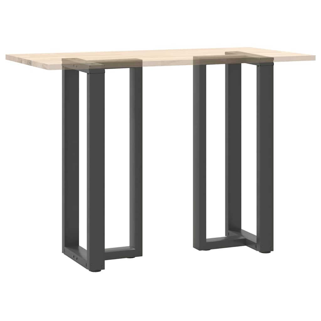 2 db antracitszürke T-alakú acél bárasztalláb 50x35x(100-101) cm