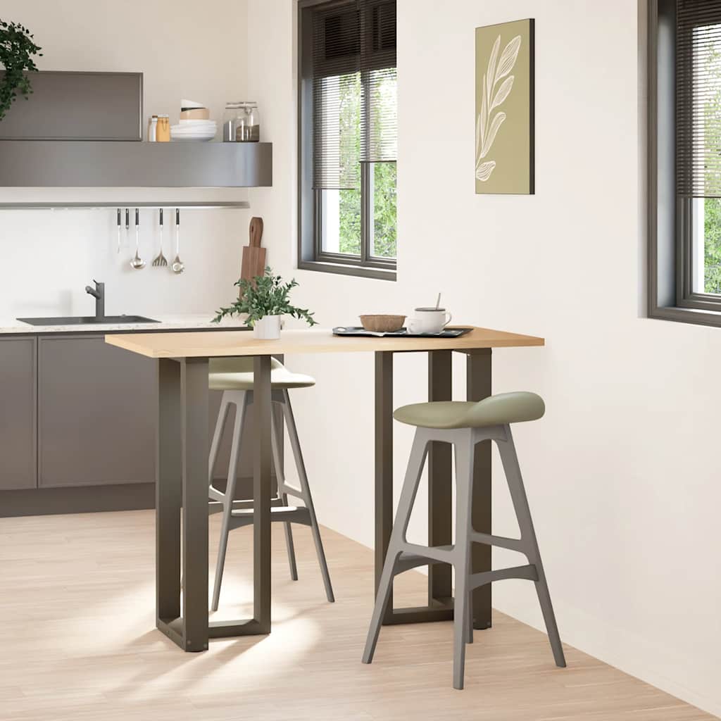 2 db fekete, T-alakú acél bárasztalláb 50x35x(100-101) cm