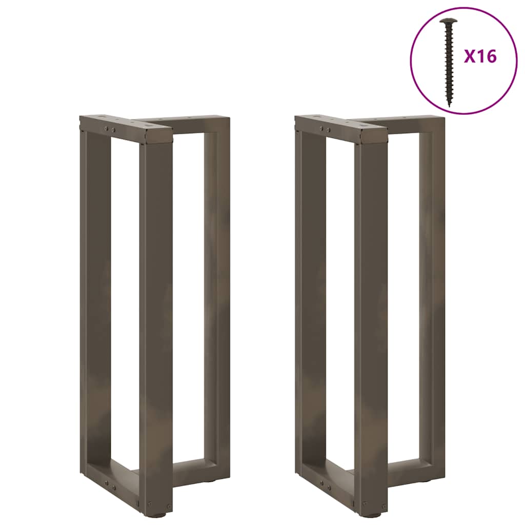 2 db fekete, T-alakú acél bárasztalláb 50x35x(100-101) cm