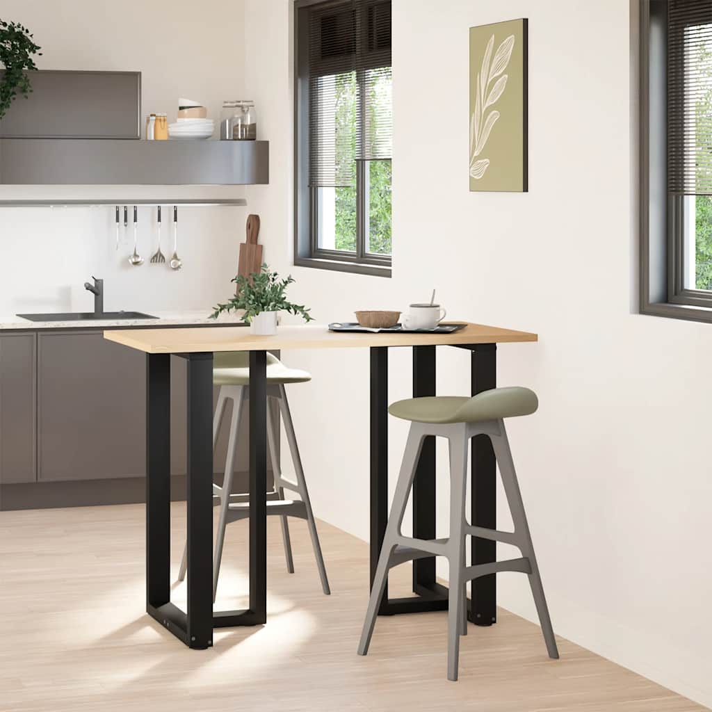 2 db fekete, T-alakú acél bárasztalláb 60x35x(100-101) cm