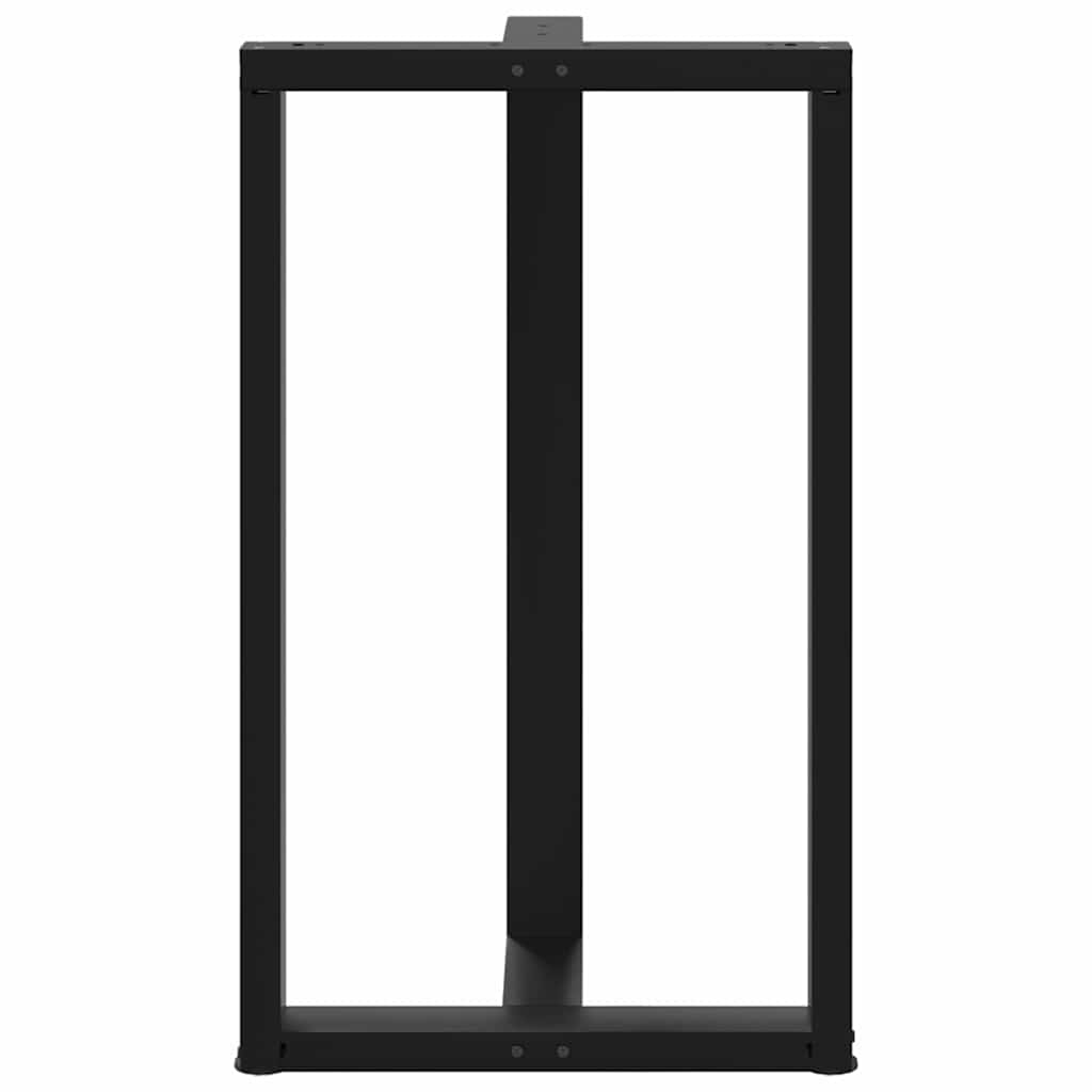 2 db fekete, T-alakú acél bárasztalláb 60x35x(100-101) cm