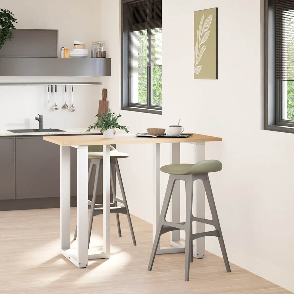 2 db fehér, T-alakú acél bárasztalláb 60x35x(100-101) cm