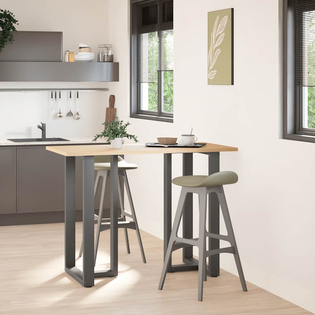 2 db antracitszürke T-alakú acél bárasztalláb 60x35x(100-101) cm