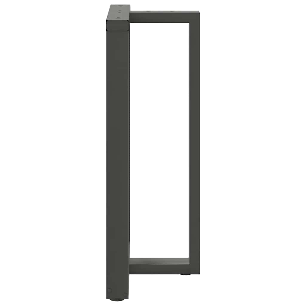 2 db antracitszürke T-alakú acél bárasztalláb 60x35x(100-101) cm