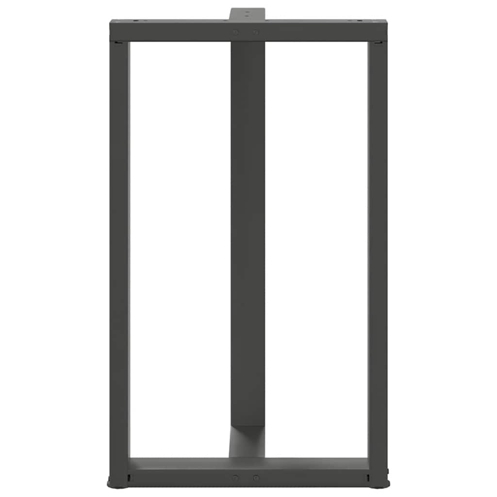 2 db antracitszürke T-alakú acél bárasztalláb 60x35x(100-101) cm