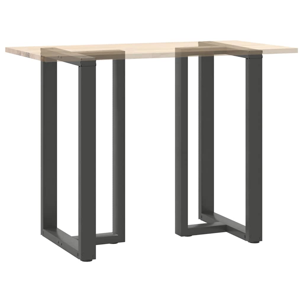 2 db antracitszürke T-alakú acél bárasztalláb 60x35x(100-101) cm