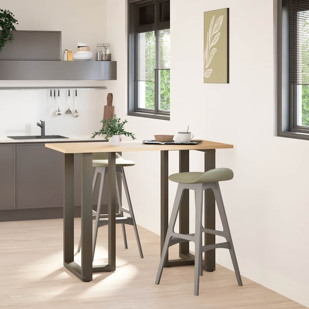 2 db fekete, T-alakú acél bárasztalláb 60x35x(100-101) cm
