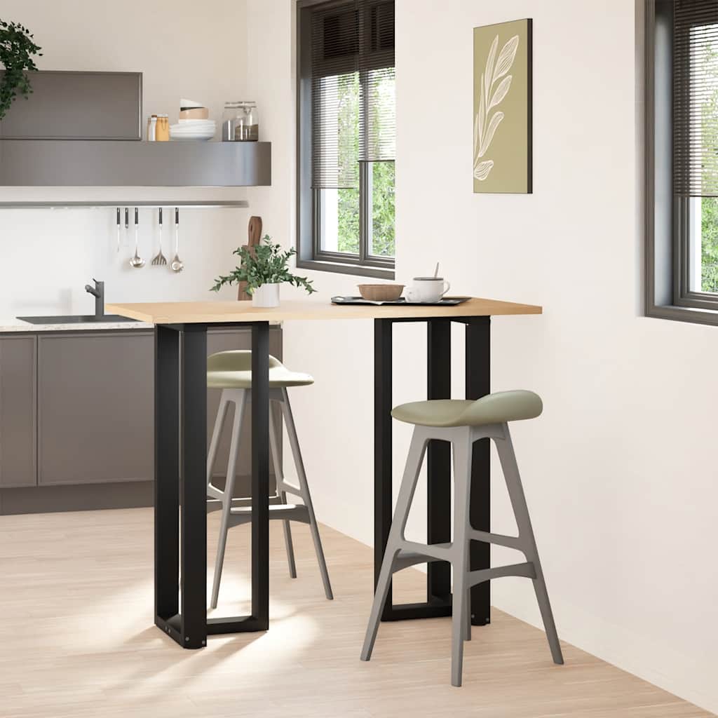2 db fekete, T-alakú acél bárasztalláb 40x35x(110-111) cm