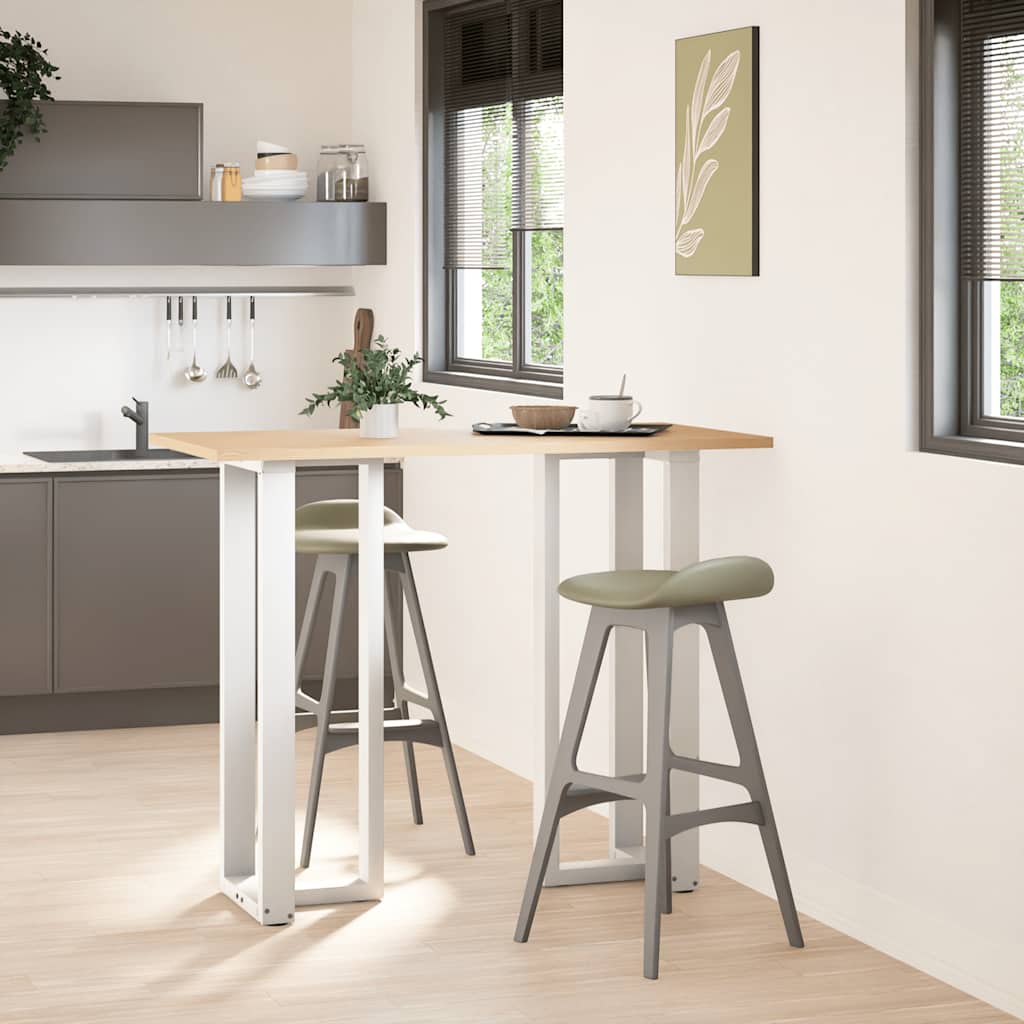 2 db T-alakú bárasztalláb, fehér, 40x35x(110-111) cm, acél