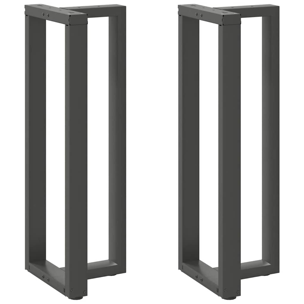 2 db antracitszürke T-alakú acél bárasztalláb 40x35x(110-111) cm