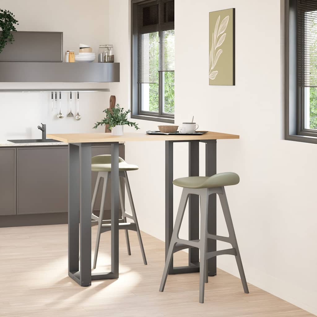 2 db antracitszürke T-alakú acél bárasztalláb 40x35x(110-111) cm