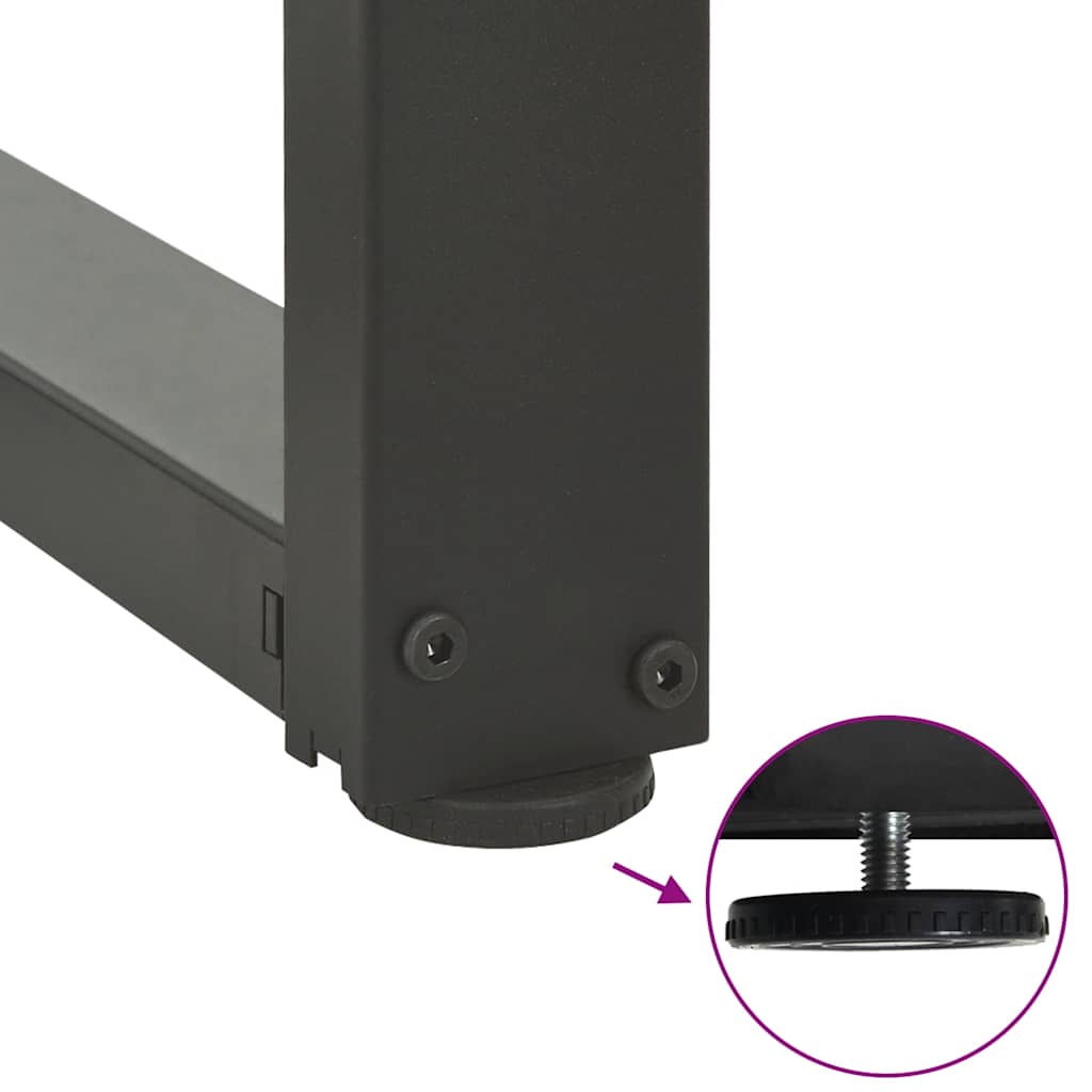 2 db antracitszürke T-alakú acél bárasztalláb 40x35x(110-111) cm