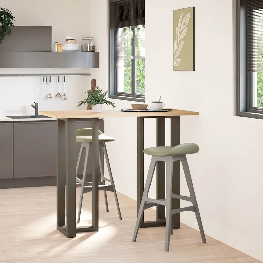 2 db fekete, T-alakú acél bárasztalláb 40x35x(110-111) cm
