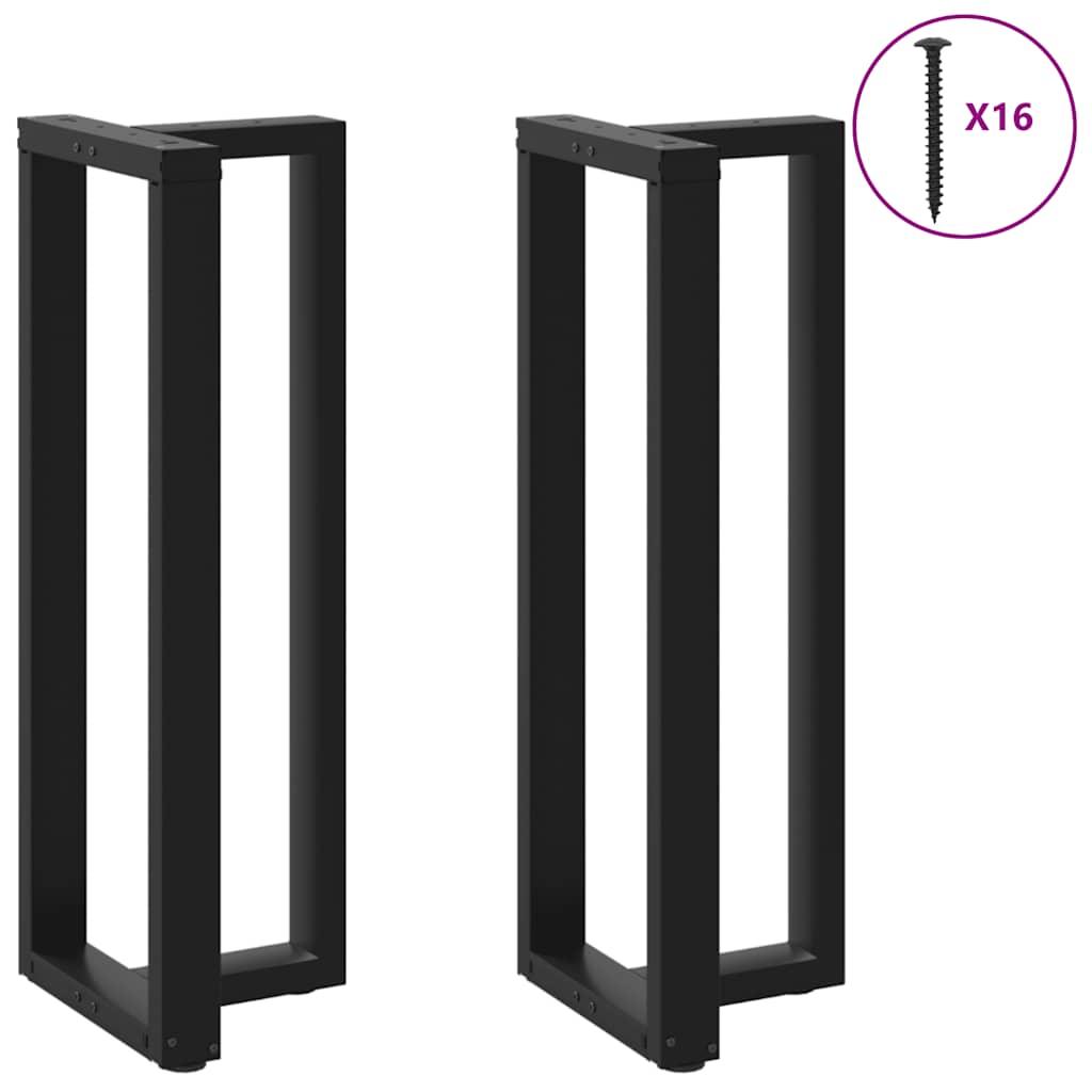 2 db fekete, T-alakú acél bárasztalláb 50x35x(110-111) cm