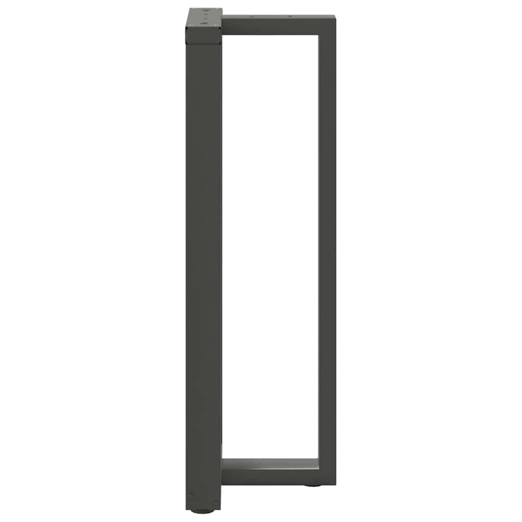 2 db antracitszürke T-alakú acél bárasztalláb 50x35x(110-111) cm
