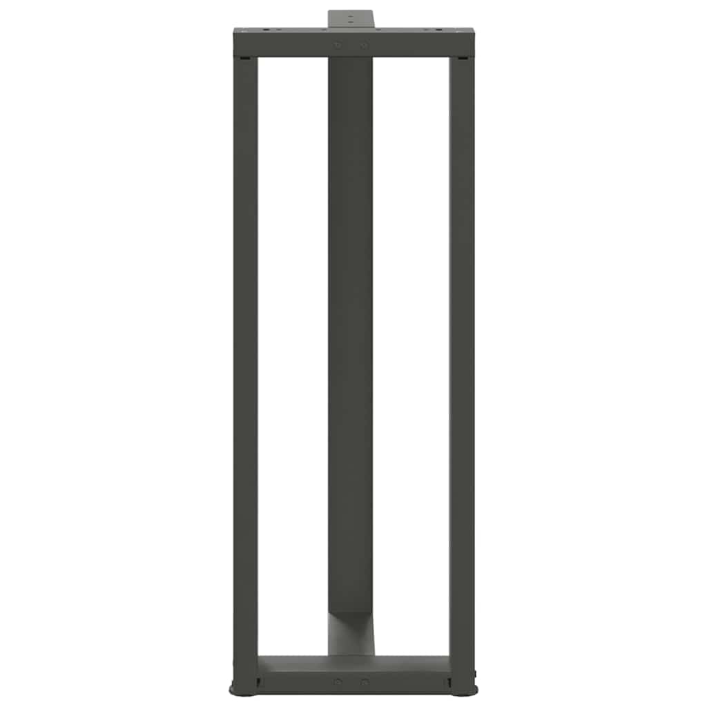 2 db antracitszürke T-alakú acél bárasztalláb 50x35x(110-111) cm