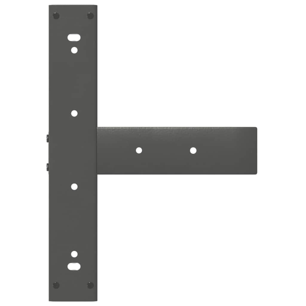 2 db antracitszürke T-alakú acél bárasztalláb 50x35x(110-111) cm