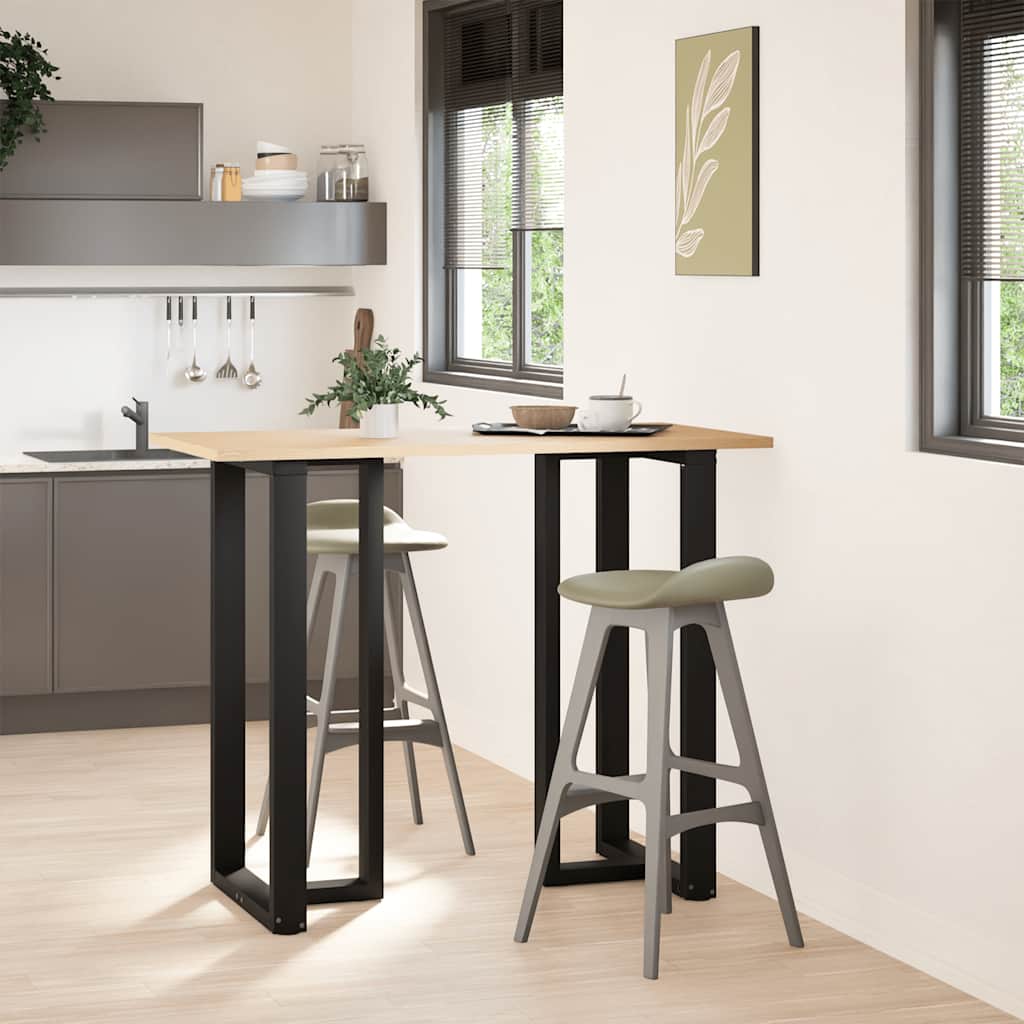 2 db fekete, T-alakú acél bárasztalláb 60x35x(110-111) cm