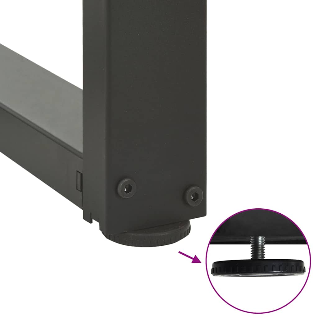 2 db antracitszürke T-alakú acél bárasztalláb 60x35x(110-111) cm