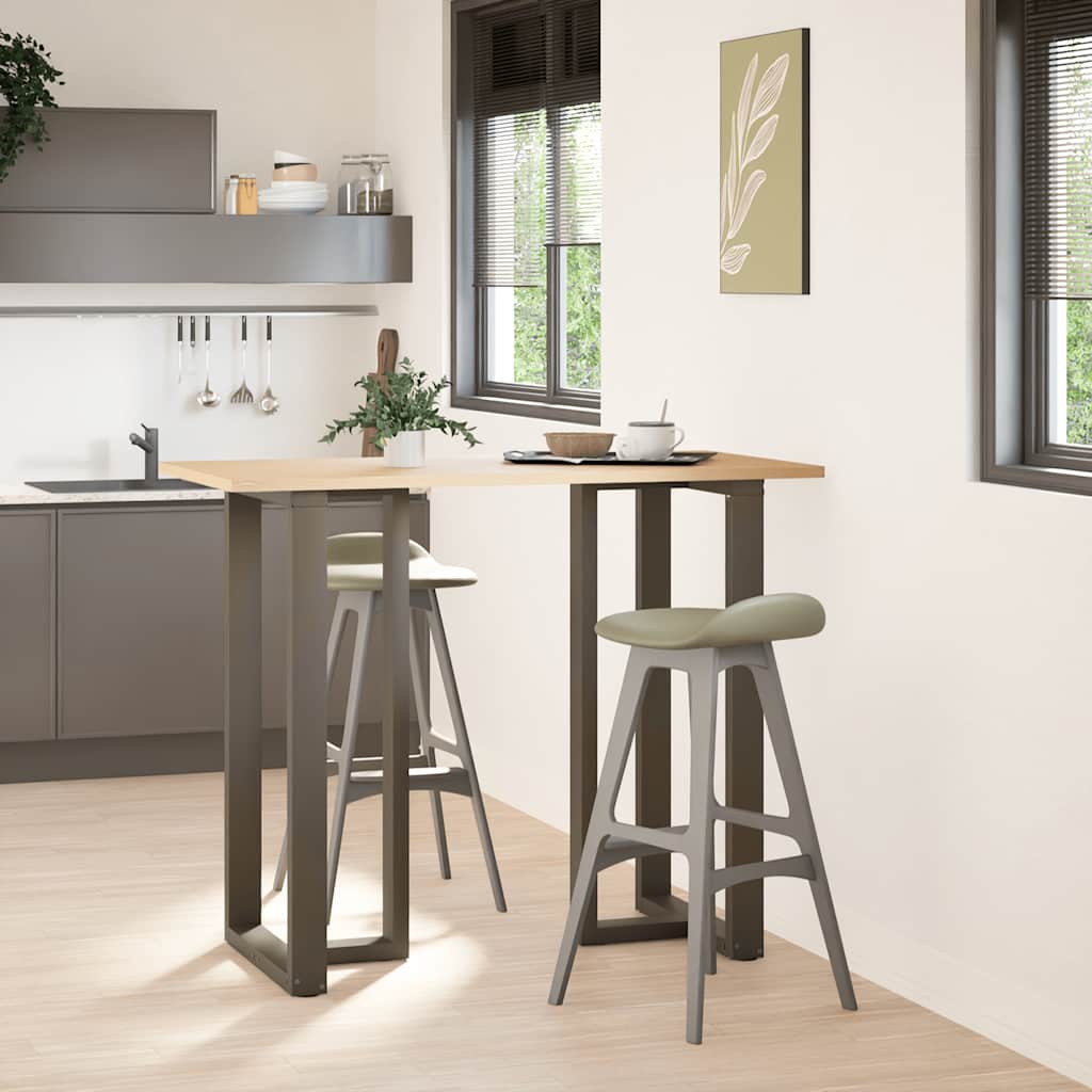 2 db fekete, T-alakú acél bárasztalláb 60x35x(110-111) cm