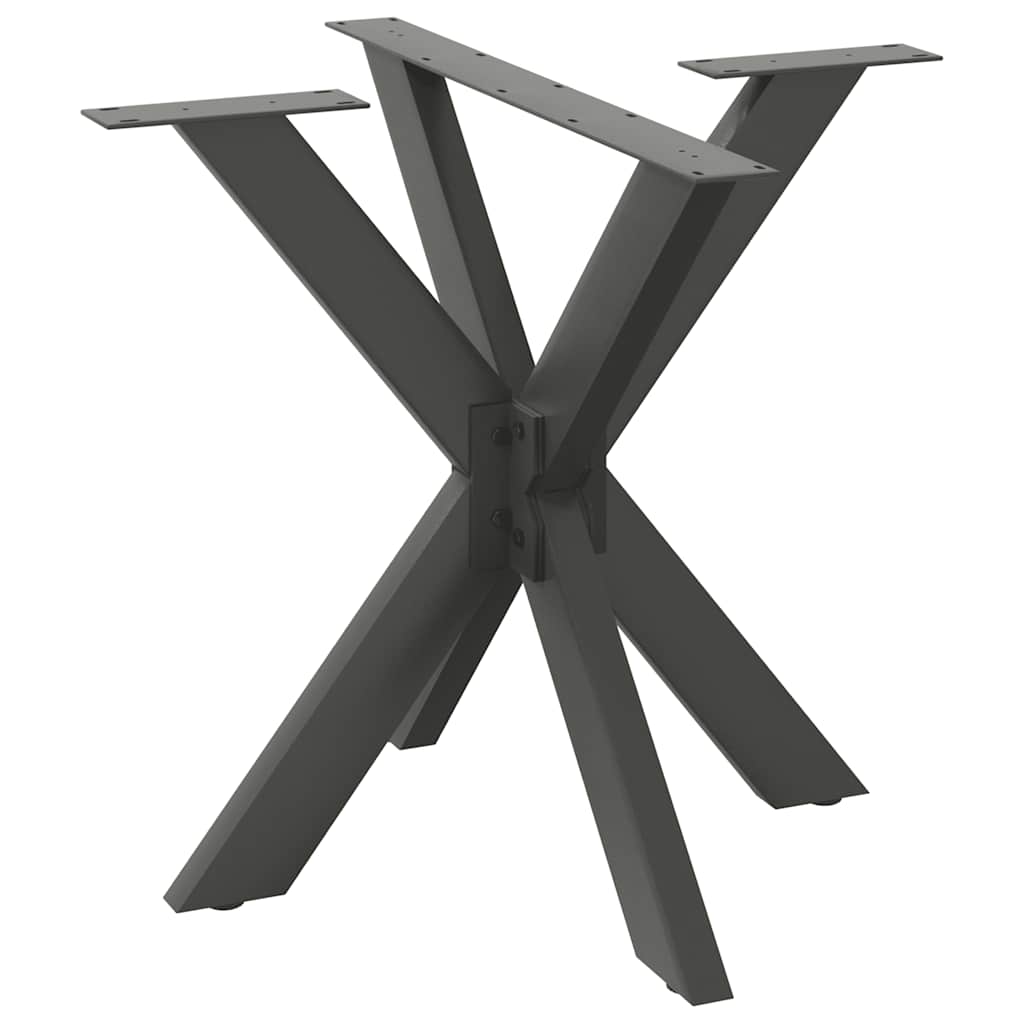 antracit színű, pók alakú étkezőasztal láb acélból 85x85x(72-73) cm