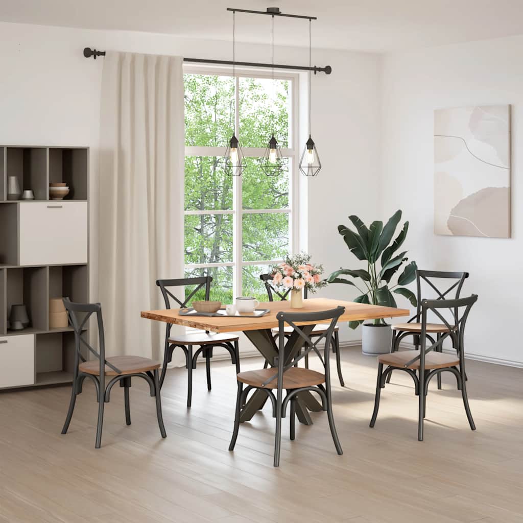 étkezőasztal pók alakú fekete acél láb 85x85x(72-73) cm