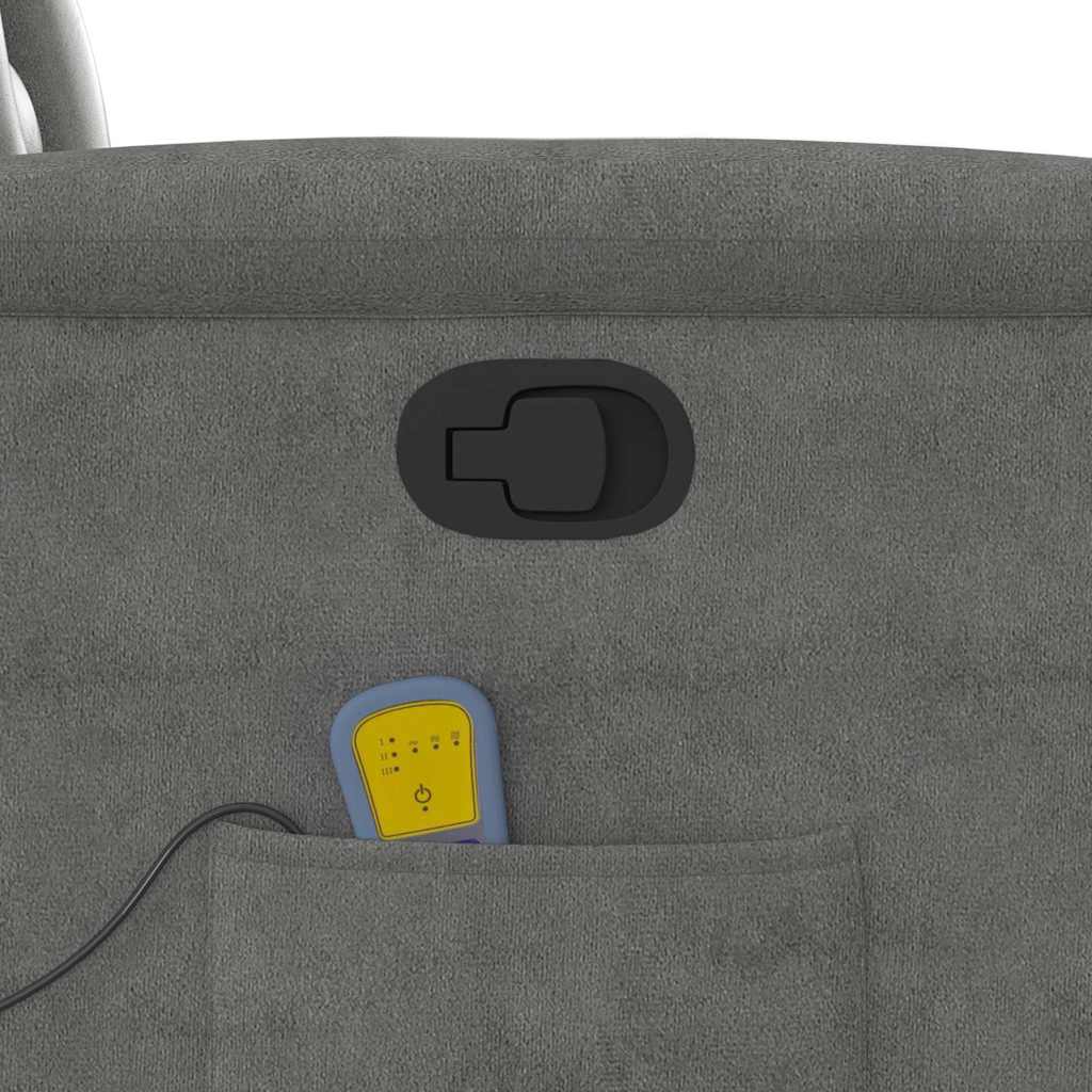 sötétszürke mikroszálas szövet dönthető masszázsfotel
