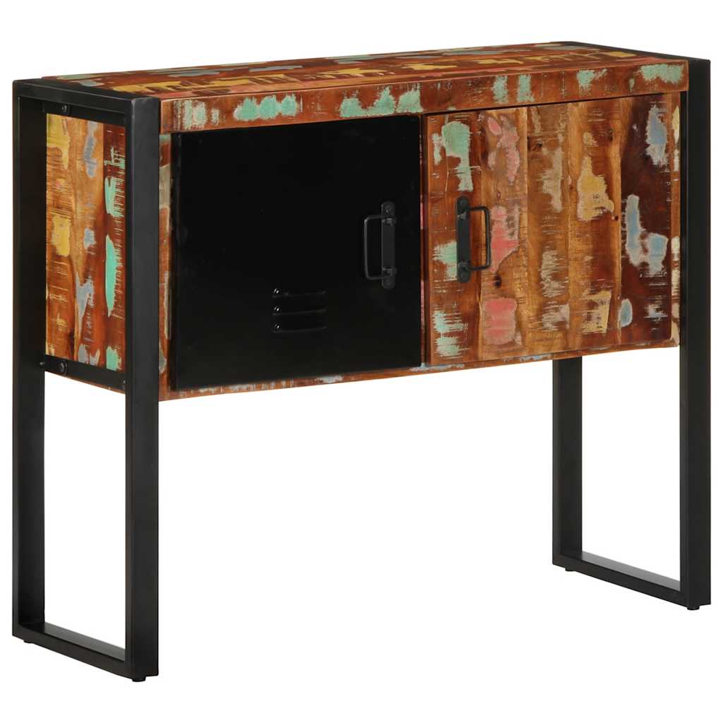 konzolszekrény többszínű 90x35x75 cm tömörfa újrahasznosított