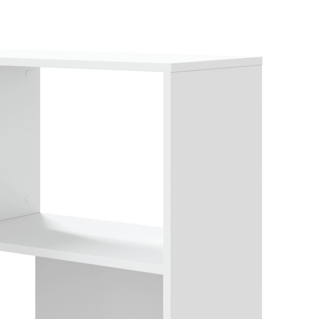 4 szintes fehér szerelt fa sarok könyvespolc 85 x 85 x 140 cm
