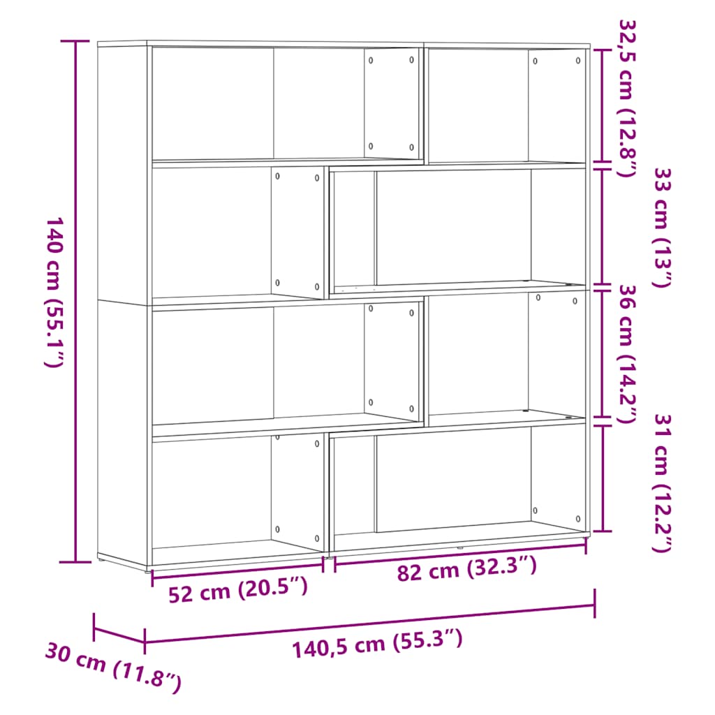 4 szintes fekete szerelt fa sarokkönyvespolc 85 x 85 x 140 cm
