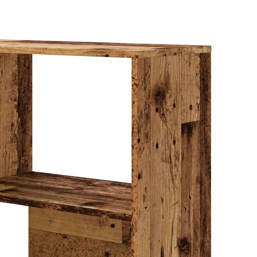 4 szintes antik fa szerelt fa sarokkönyvespolc 85 x 85 x 140 cm