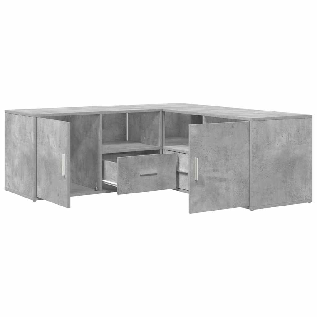 betonszürke szerelt fa sarokszekrény 200 x 40 x 45 cm