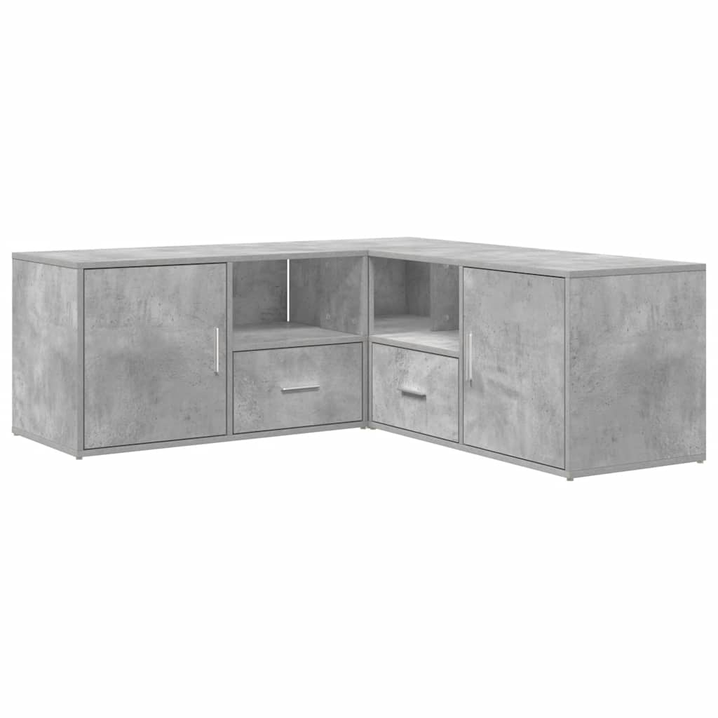 betonszürke szerelt fa sarokszekrény 200 x 40 x 45 cm