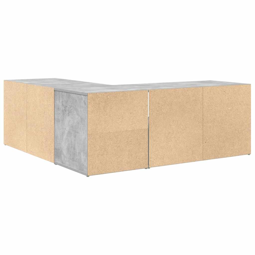 betonszürke szerelt fa sarokszekrény 200 x 40 x 45 cm