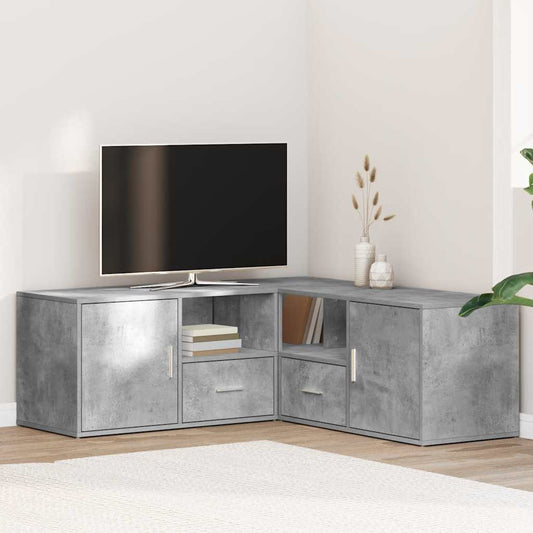 betonszürke szerelt fa sarokszekrény 200 x 40 x 45 cm