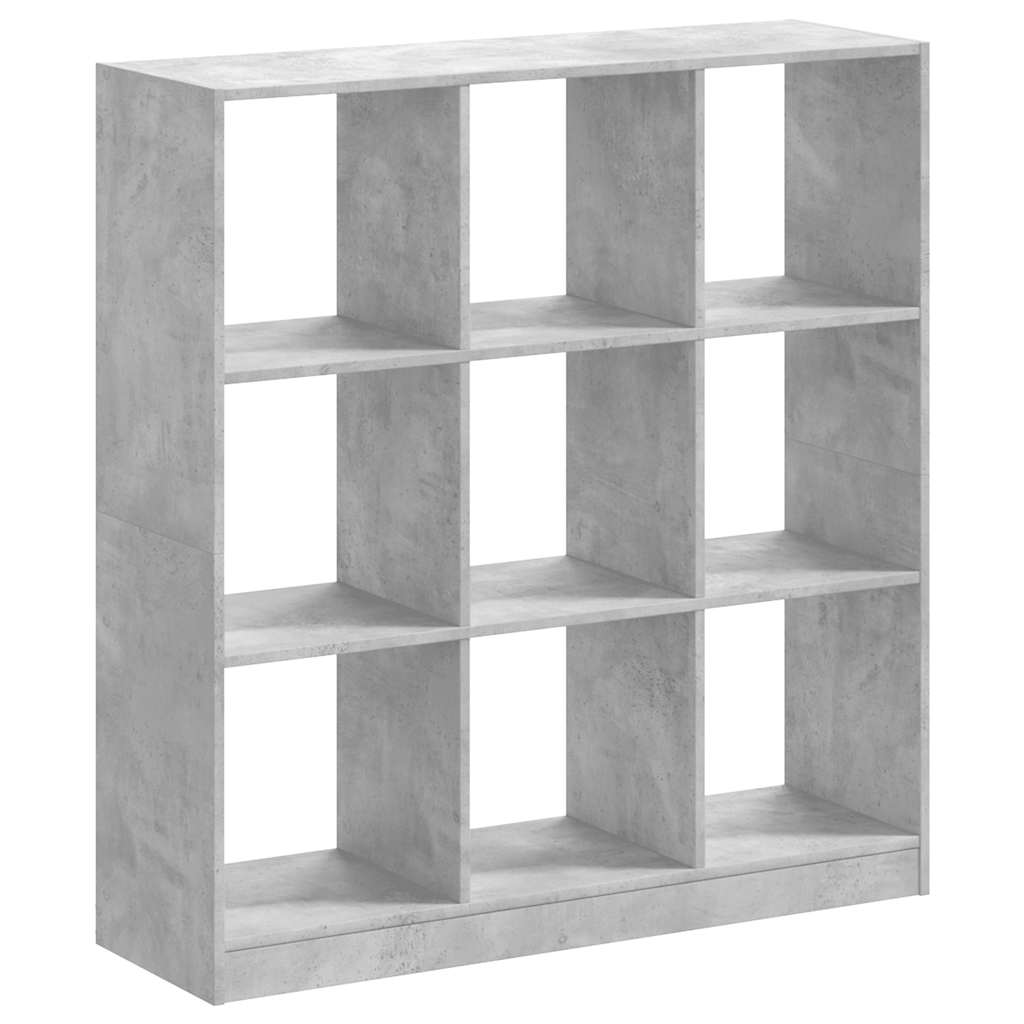 betonszürke szerelt fa könyvespolc 102 x 32 x 108 cm