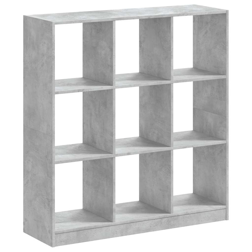 betonszürke szerelt fa könyvespolc 102 x 32 x 108 cm