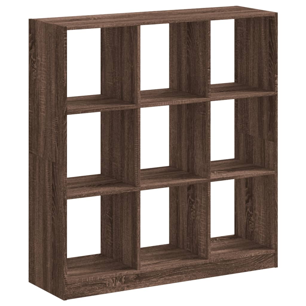 barna tölgy színű szerelt fa könyvespolc 102 x 32 x 108 cm