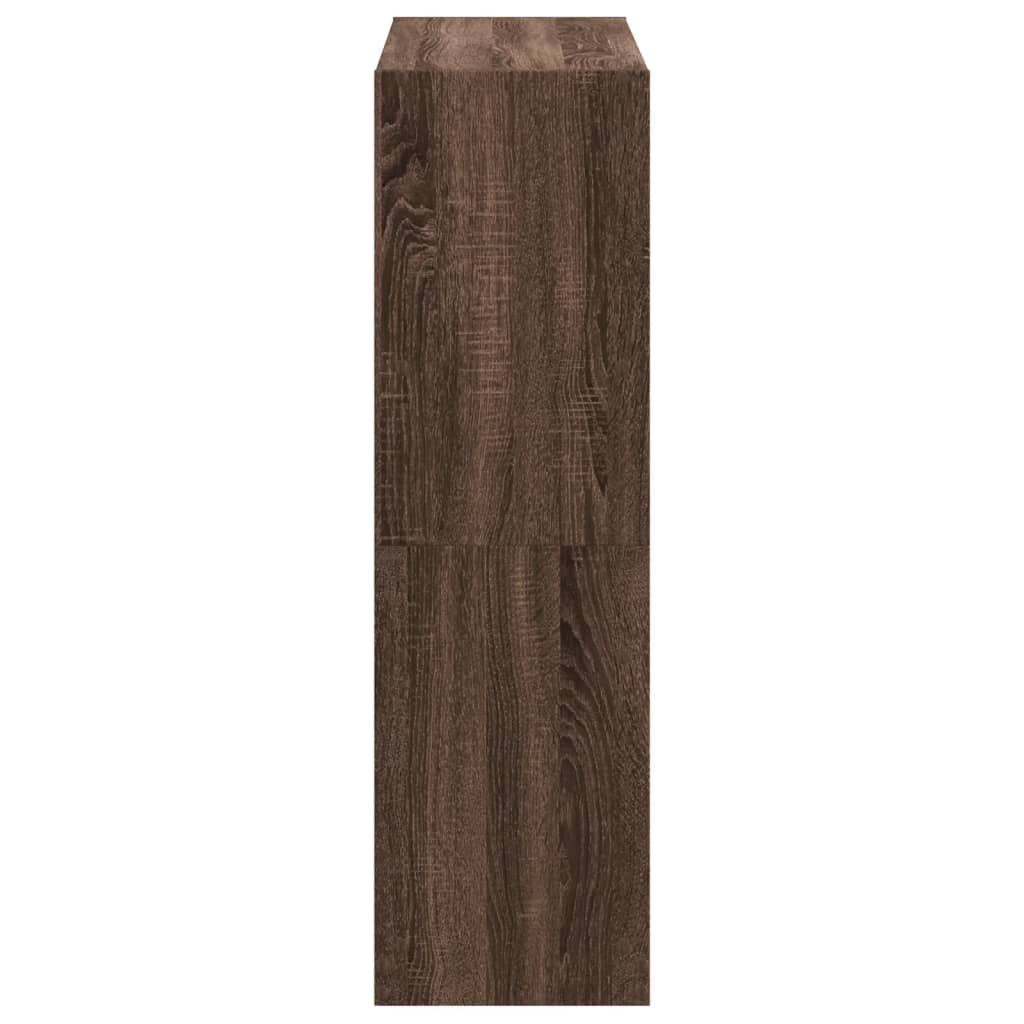barna tölgy színű szerelt fa könyvespolc 102 x 32 x 108 cm
