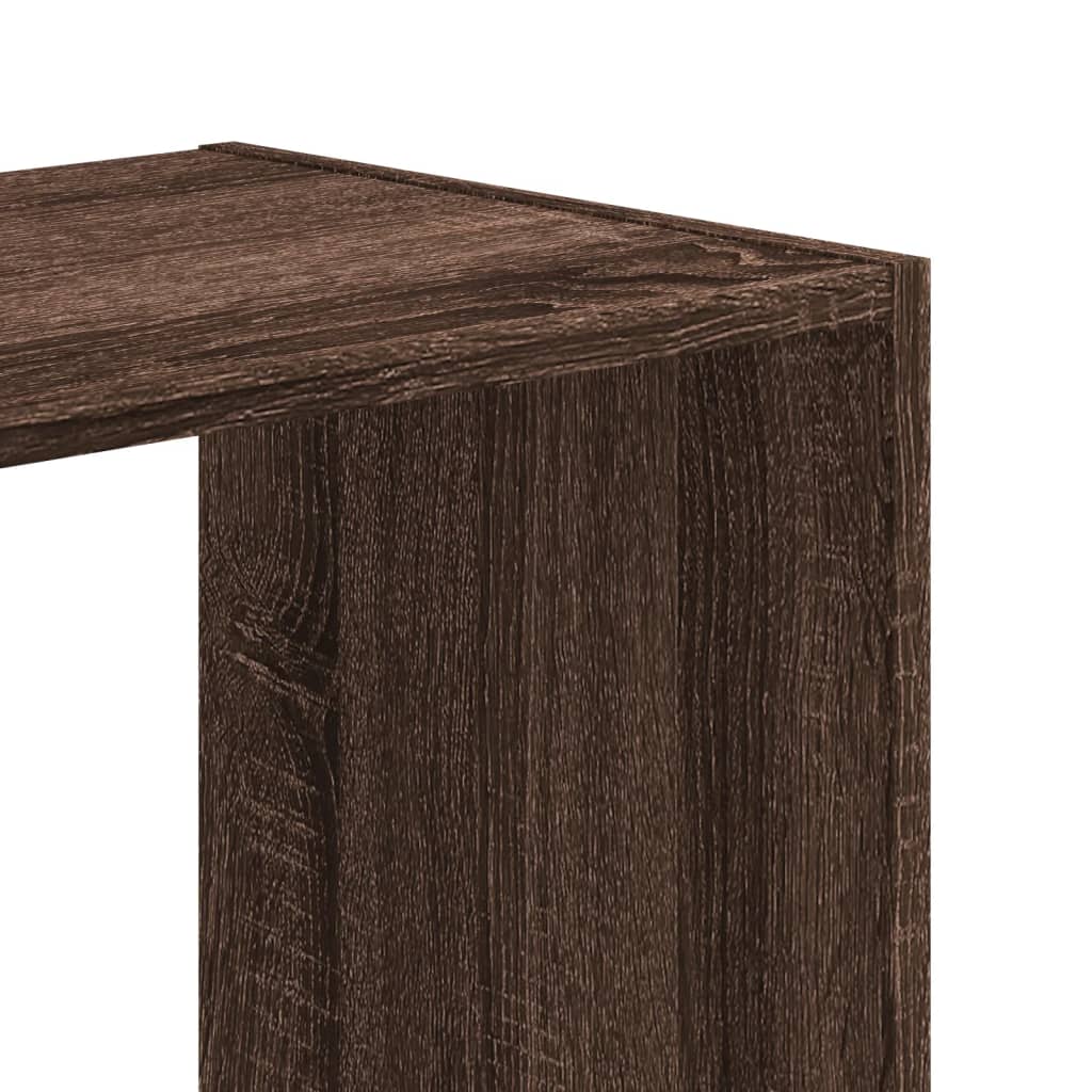 barna tölgy színű szerelt fa könyvespolc 102 x 32 x 108 cm